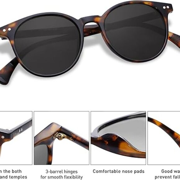 New Round Classic Polarized‎ Sunglasses Women Men Vintage Style UV400 Lens
